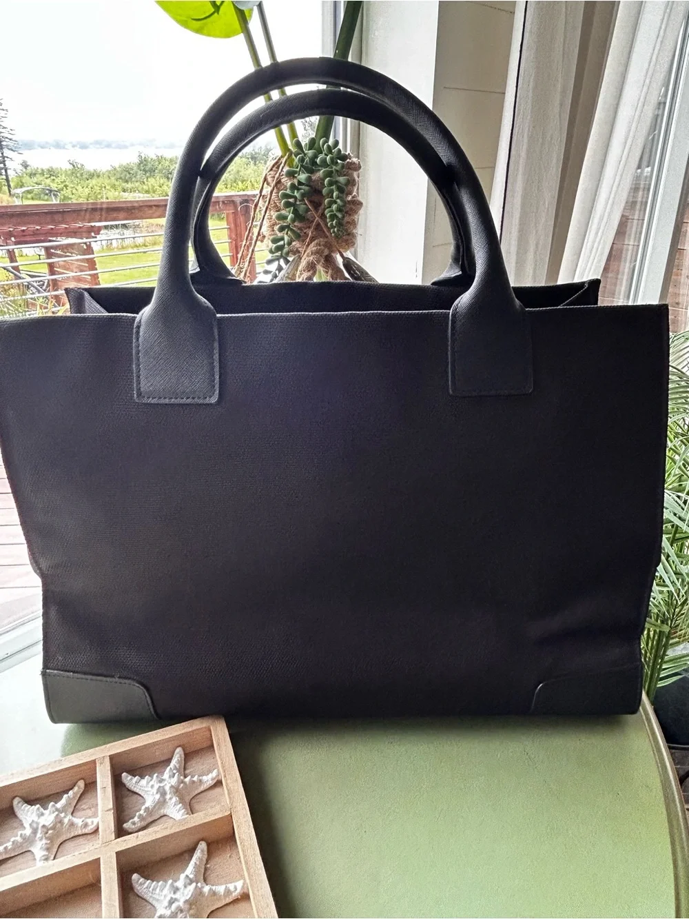 Joy Pacaro Black Waterproof Tote Bag Large Work Office Organizer Handbag